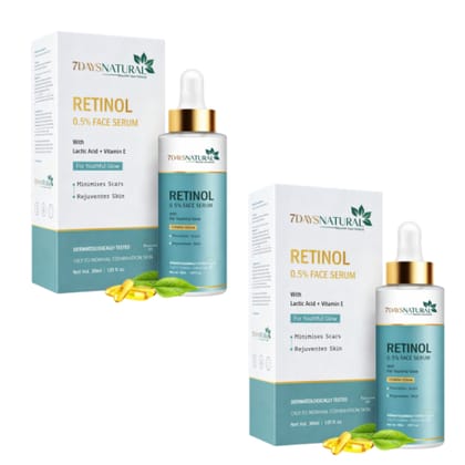 Advanced Retinol Anti-Aging Face Serum (Pack of 2) – Skin Renewing & Resurfacing Formula for Wrinkles, Fine Lines & Acne Scars | Youthful Radiance & Firming Treatment for Men & Women