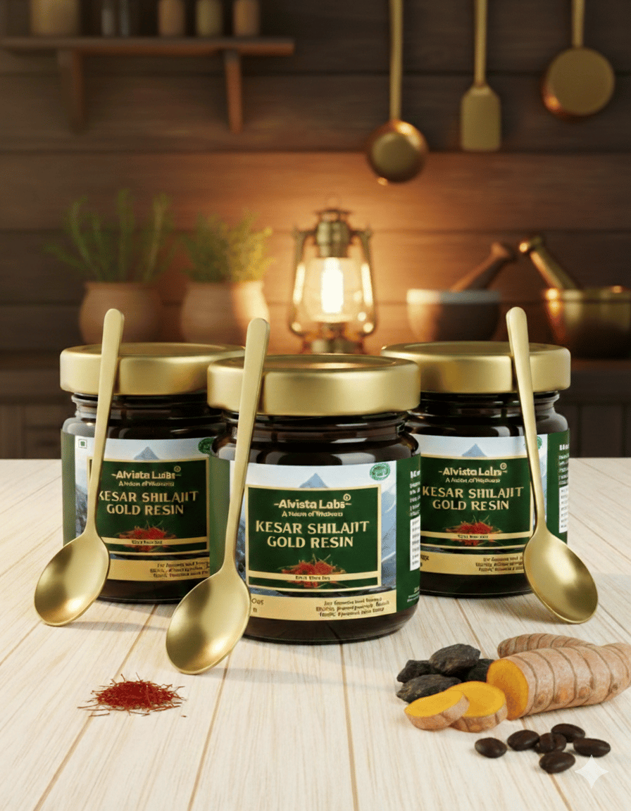 PACK OF 3 ALVISTA LABS KESAR SHILAJIT GOLD RESIN ( Each of 25gm)