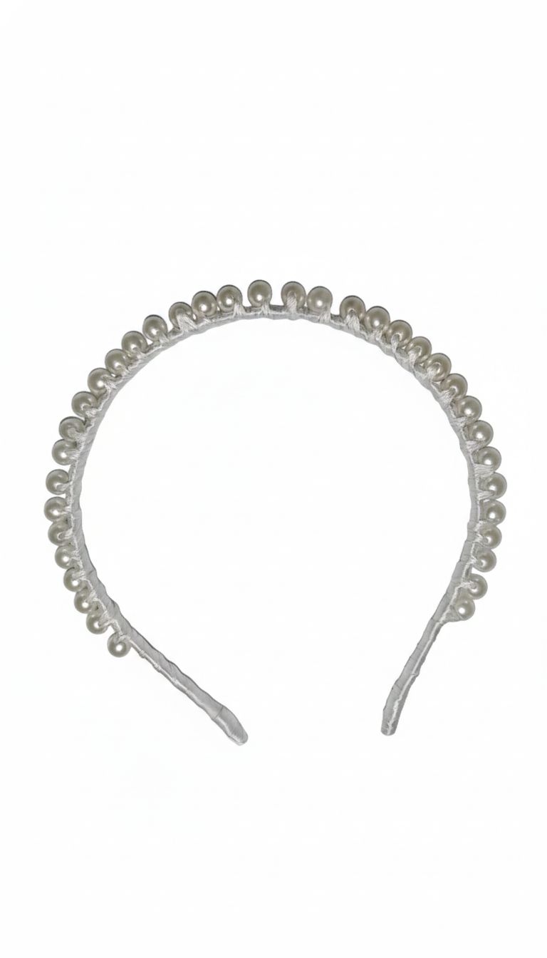 White Pearl Beaded Hairband