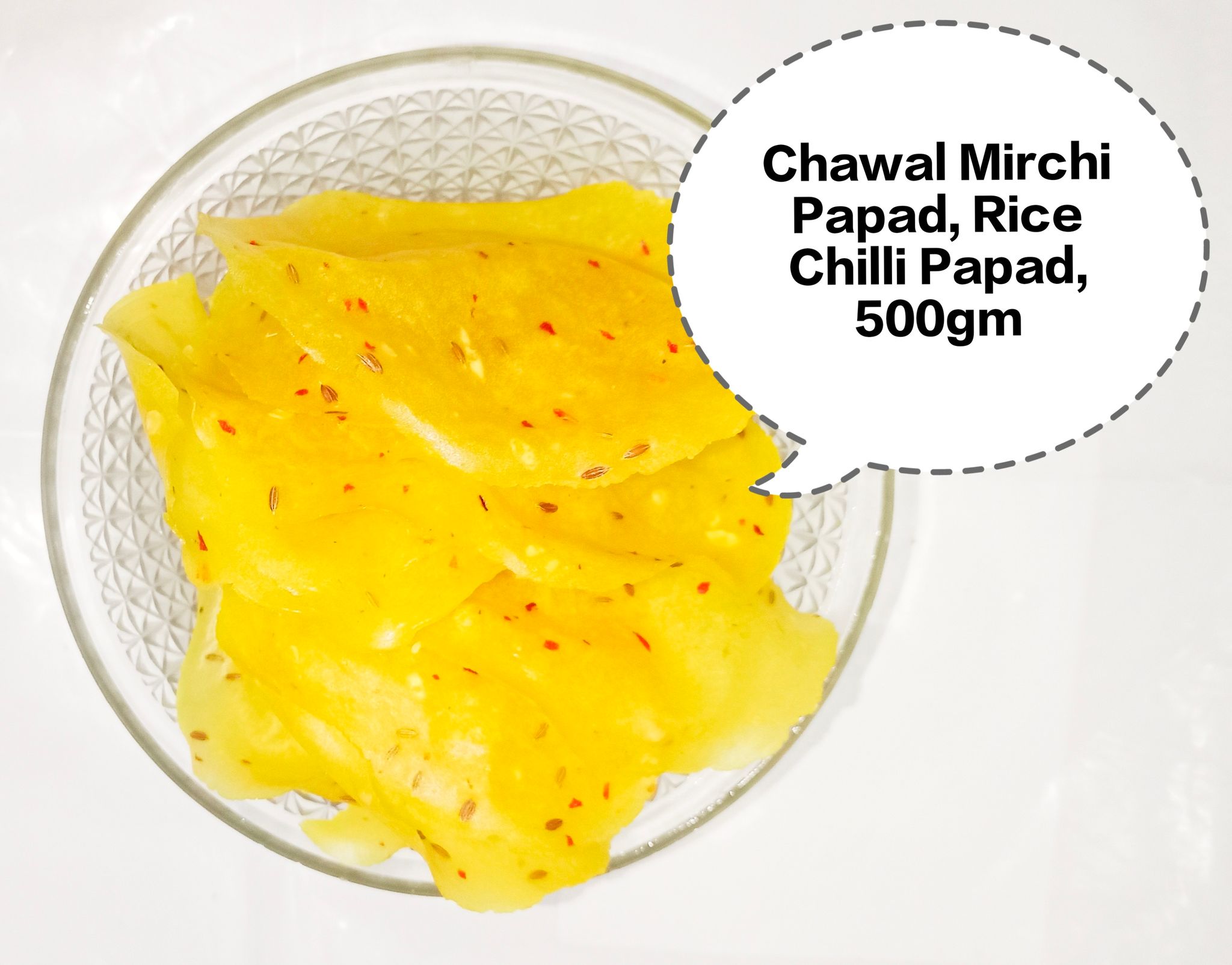 Chawal Mirchi Papad, Rice Chilli Papad, Spicy Rice Papad, Mirchi Papad, Chilli Rice Fry Papad 5kg
