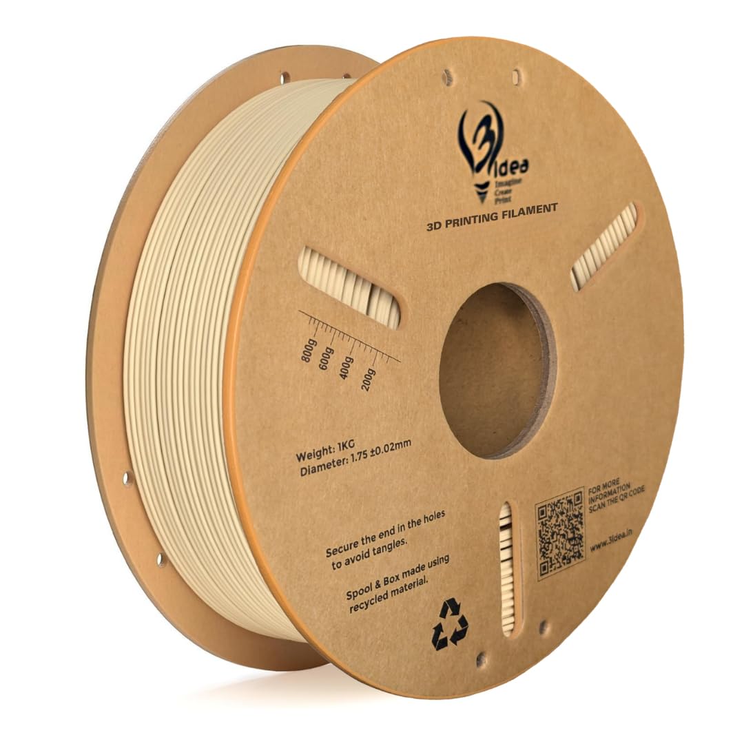 3Idea Hyper ABS+ HS 3D Printer Filament 1.75mm, Beige, Net Weight - 1KG – High Toughness ABS+,High Speed Printing, High Strength, Low Warping, ±0.02mm Precision