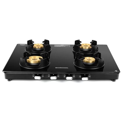 Borosil Flame Star Glass-top Gas Stove 4 Burner 
