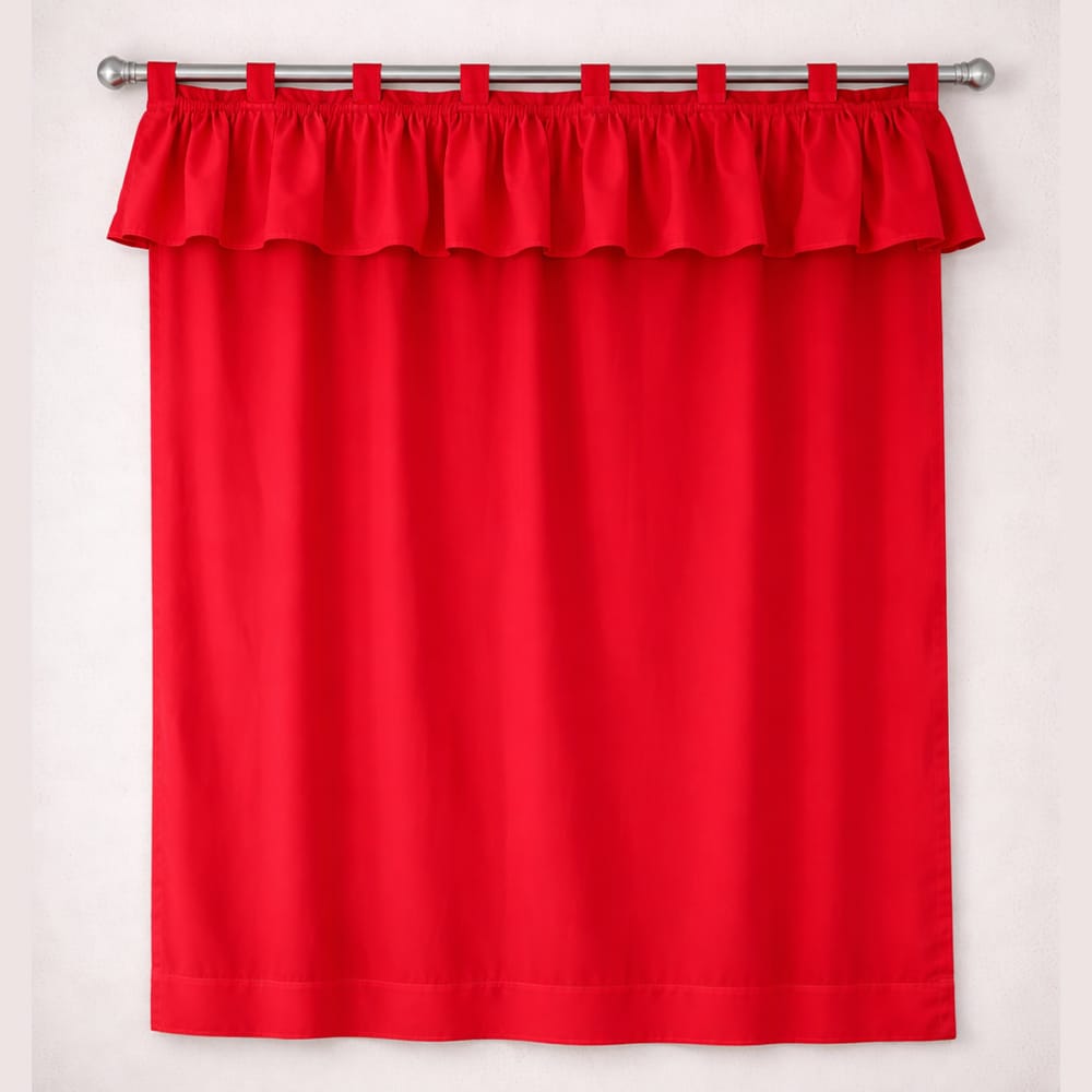 Red Frill Curtain (Polycotton)