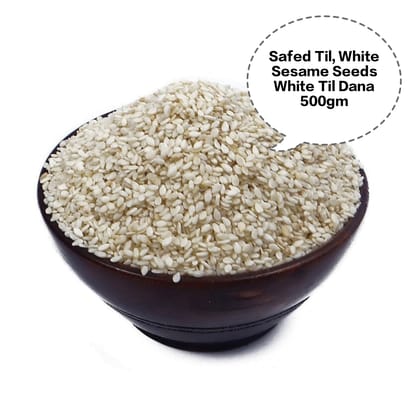 Safed Til, White Sesame Seeds, White Til Dana, Til Seeds, Gingelly Seeds 500gm