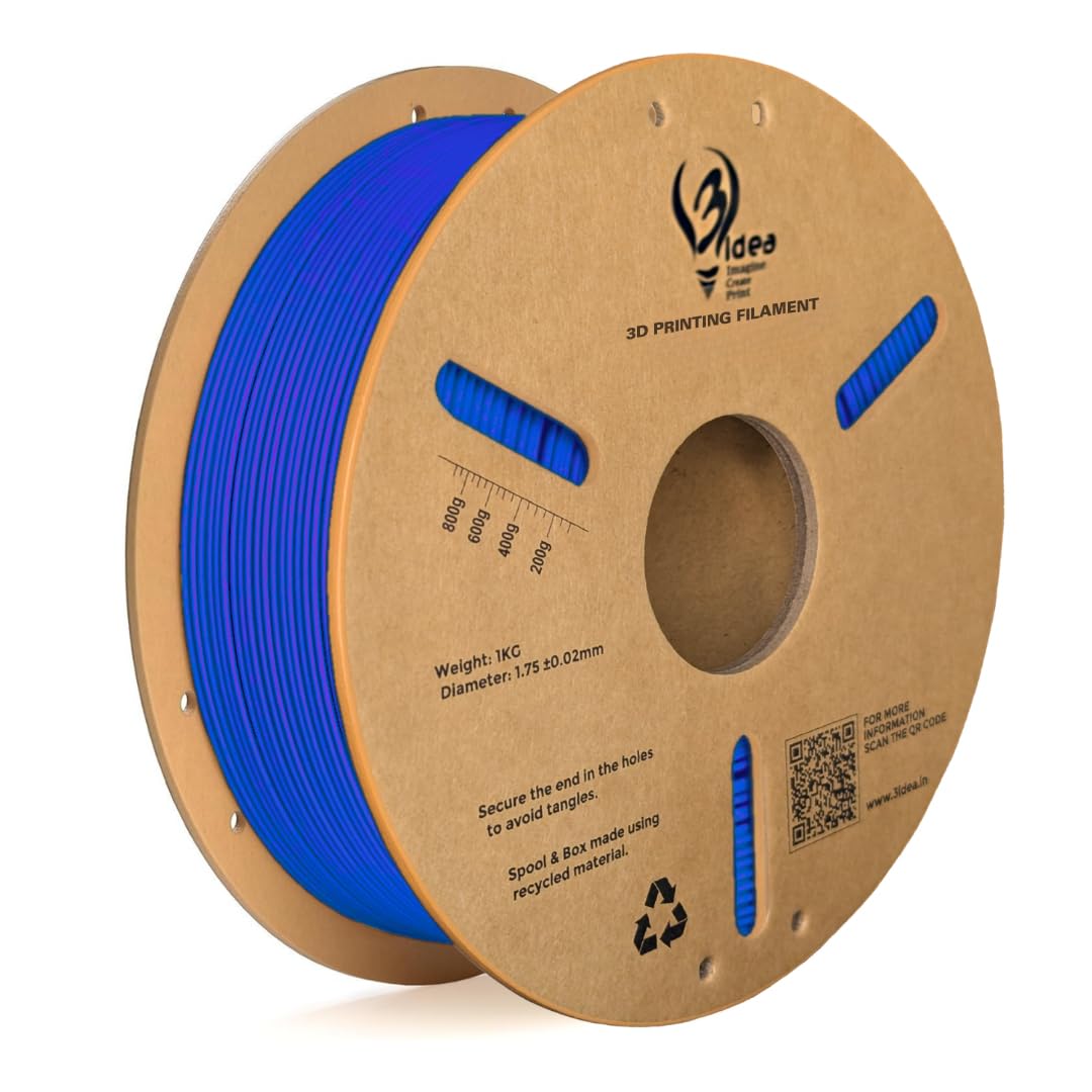 3Idea Hyper ABS+ HS 3D Printer Filament 1.75mm, Blue, Net Weight - 1KG – High Toughness ABS+,High Speed Printing, High Strength, Low Warping, ±0.02mm Precision