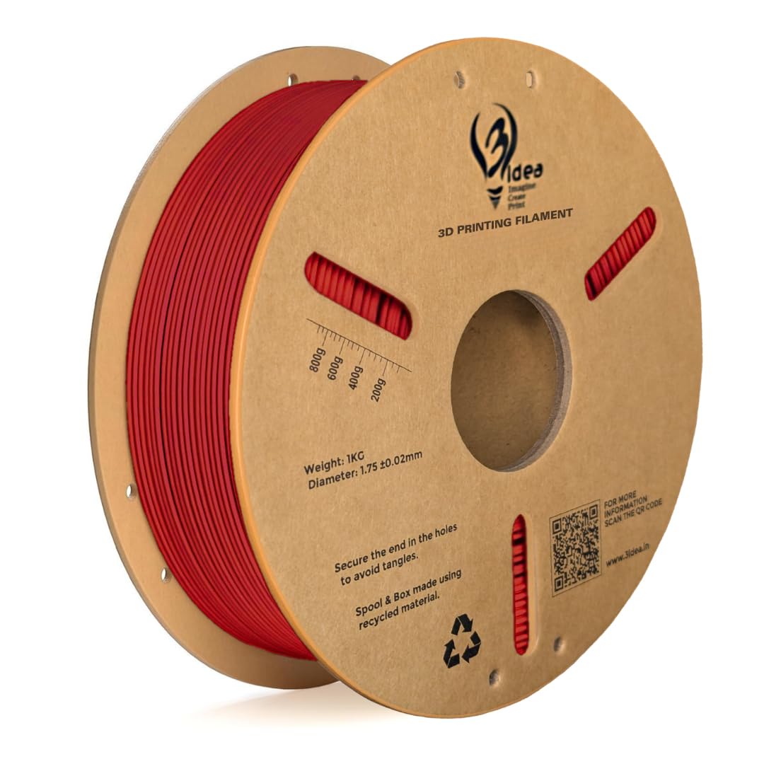 3Idea Hyper ABS+ HS 3D Printer Filament 1.75mm, Fire Engine Red, Net Weight - 1KG – High Toughness ABS+,High Speed Printing, High Strength, Low Warping, ±0.02mm Precision