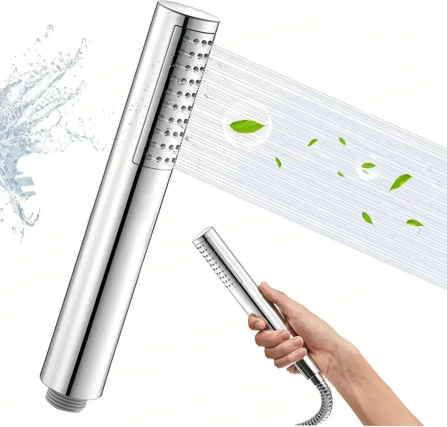 Peak Abs Chrome Finish Hand Shower With 1.5 Meter 304- Grade Stainless Steel Hose&nbsp;Pipe&nbsp;&&nbsp;Hook