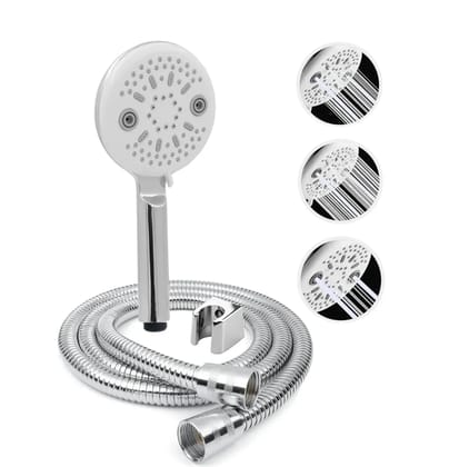Panda 3 Sprey Modes Chrome Finish Hand Shower With 1.5 Meter Hose&nbsp;Pipe&nbsp;&&nbsp;Hook