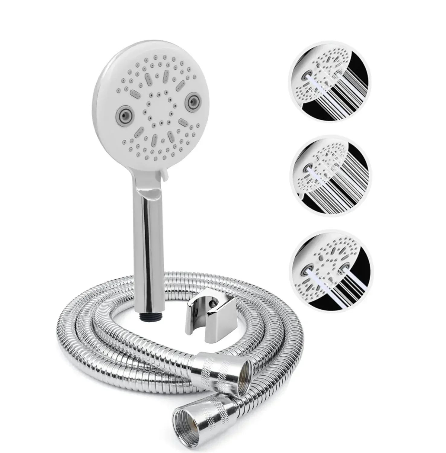 Panda 3 Sprey Modes Chrome Finish Hand Shower With 1.5 Meter Hose&nbsp;Pipe&nbsp;&&nbsp;Hook