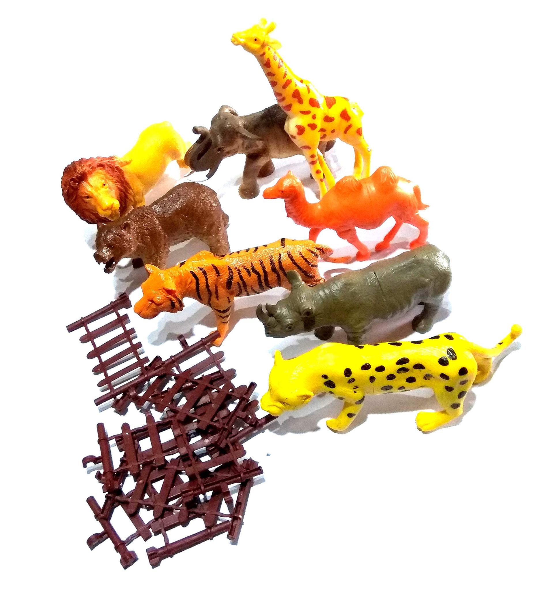 Nawani Wild Jungle Animal Toys Figure Playing Set for Kids (Pack of 8),Size- 14/7 cm