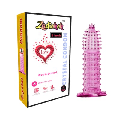 Zadiokok Crystal Condom Reusable with Extra Dots for Intense Pleasure 1 Piece Set