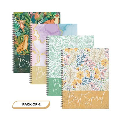 Best Spiral B5 Spiral Notebook 200 Pages Ruled - Pack of 4