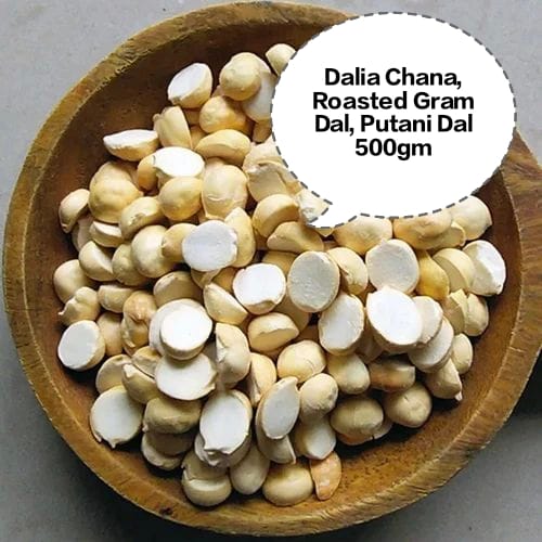 Roasted Chana Dal, Dalia Chana, Roasted Gram Dal, Putani Dal, Pottukadalai Dal 500gm