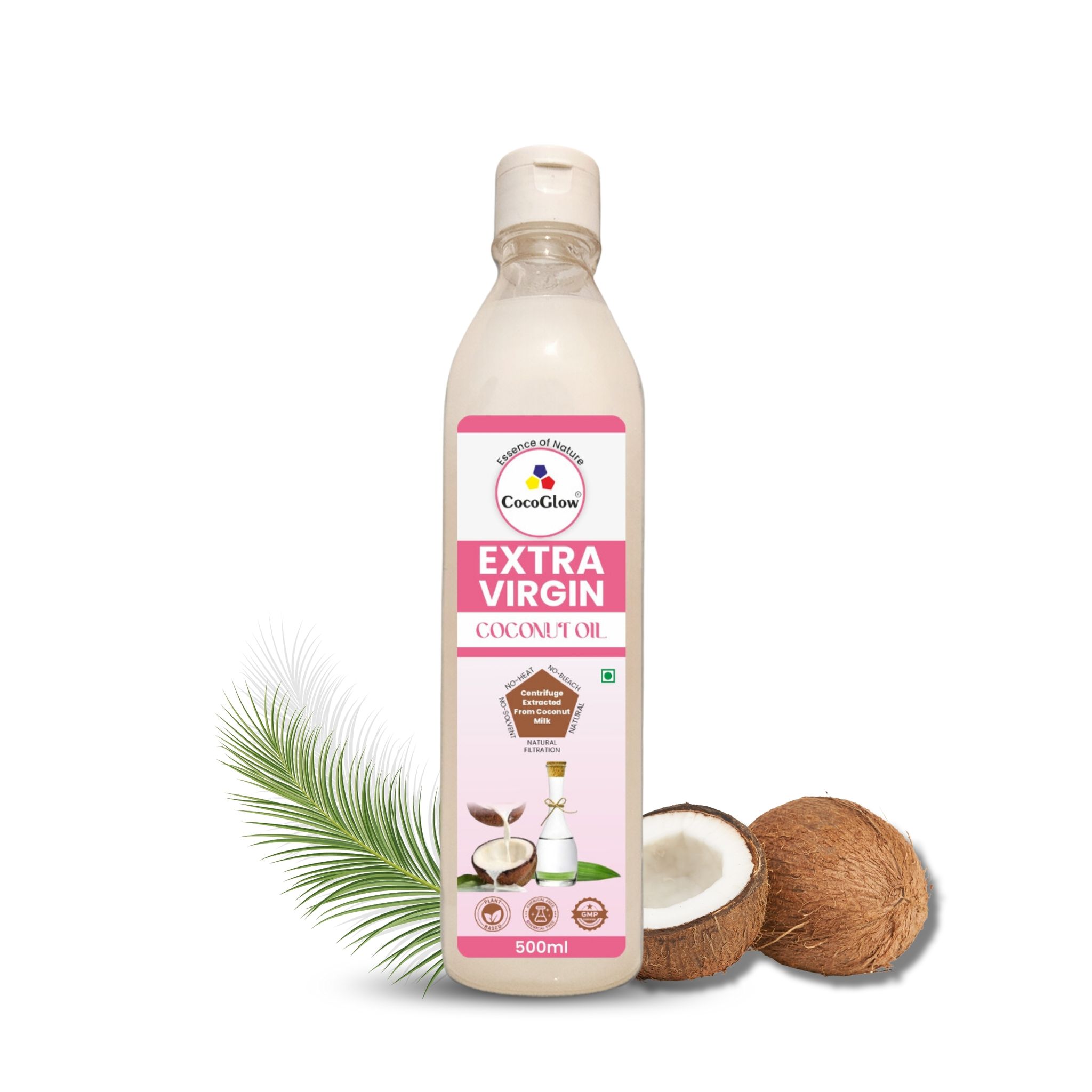 CocoGlow Virgin Coconut Oil |100% Pure | cold and wet  pressed from fresh coconut milk  | Chemical-Free | 60% MCT | Rich Aroma & Flavor of Fresh Coconuts | for RAW consumption , Massage , skin care Hair care , Multipurpose  | 500 ml