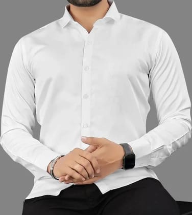 Men's Solid White Full Sleeve Cotton Formal Shirt Men's Solid White Full Sleeve Cotton Formal Shirt
