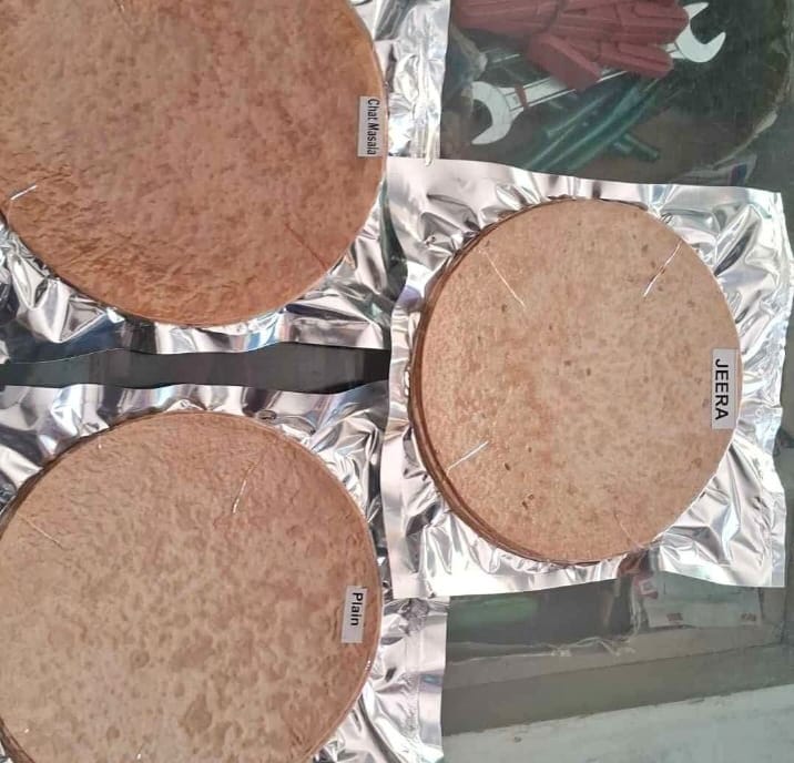 Assorted Flavored Round Flatbreads - Plain, Chat Masala, Jeera
