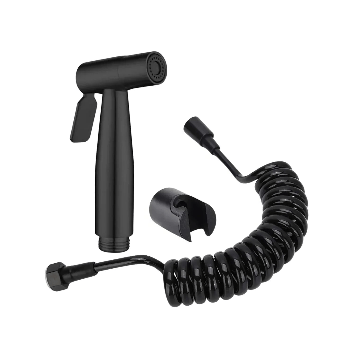 Steelo Stainless Steel Health Faucet with Flexible ABS Spring Hose pipe - 1 Metar Black