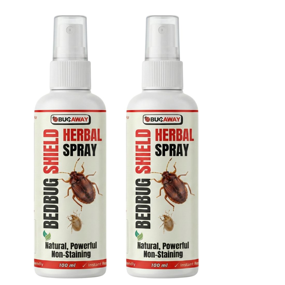 BUGAWAY Herbal Bed Bug Killer Spray | Khatmal Marne Ka Ready To Use Spray 100 ML (Pack Of 2)