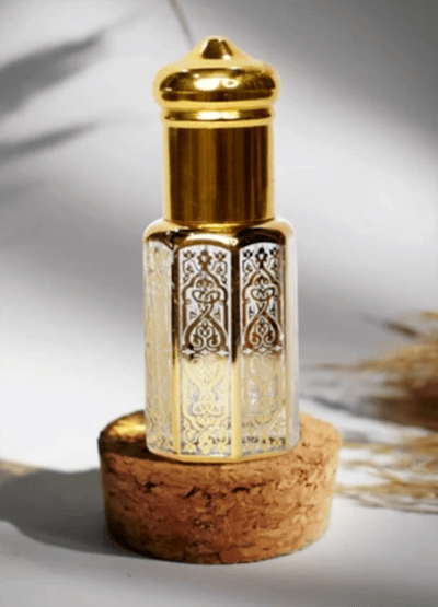 Mii Art Decorative Gold Attar Bottle - 10ml Luxury Empty Glass Fragrance Container - Refillable Perfume Oil Bottle for Gifting (Pack of 1)