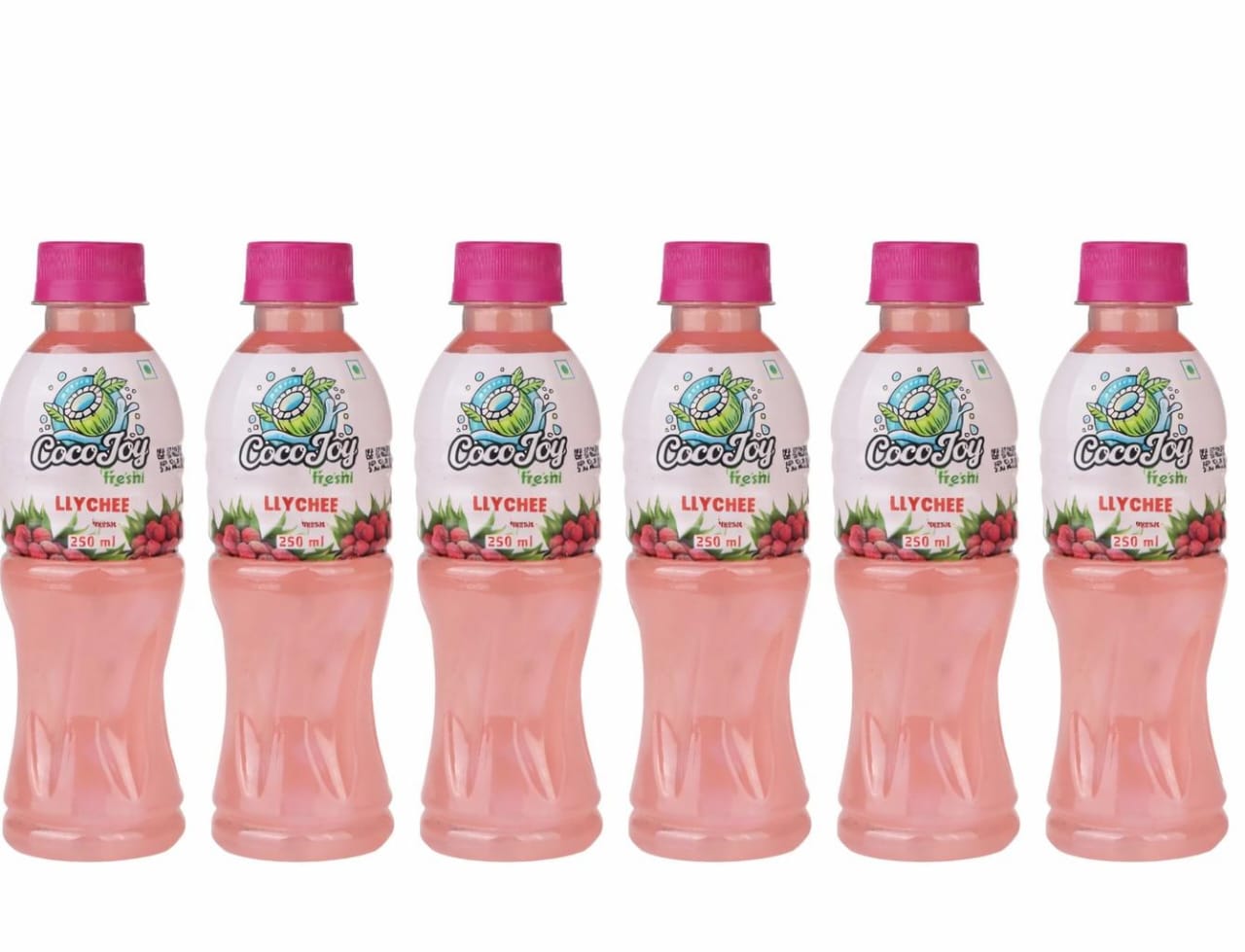 COCO JOY LITCHI Drink with Chia Seeds, 250ml - pack of 6