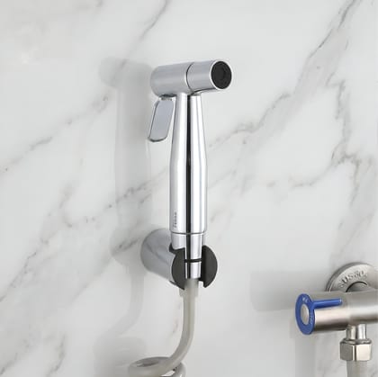 Steelo Stainless Steel Health Faucet with Flexible ABS Spring Hose Pipe  - 1 Metar Silver