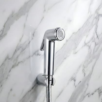 Mini Conti Silver ABS Health Faucet with 1 Meter 304-Grade SS Hose Pipe & Hook