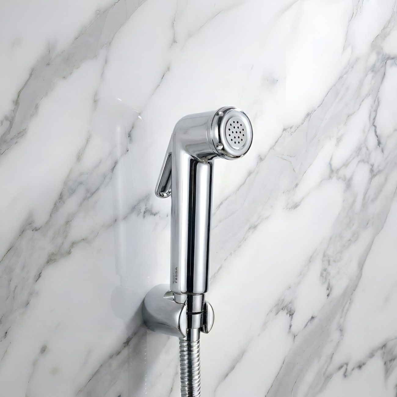 Mini Conti Silver ABS Health Faucet with 1 Meter 304-Grade SS Hose Pipe & Hook