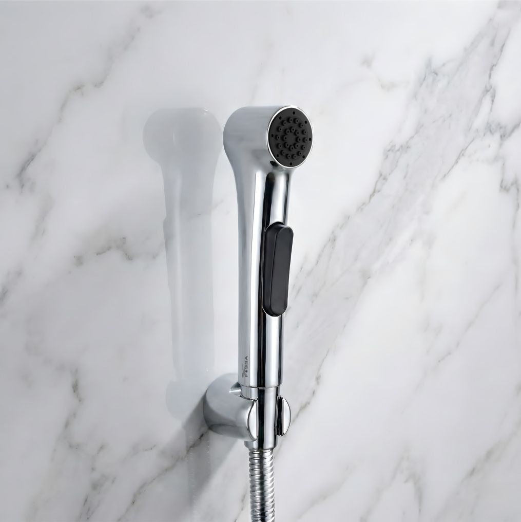 Aqua Silver ABS Health Faucet with 1 Meter 304-Grade SS Hose Pipe & Hook