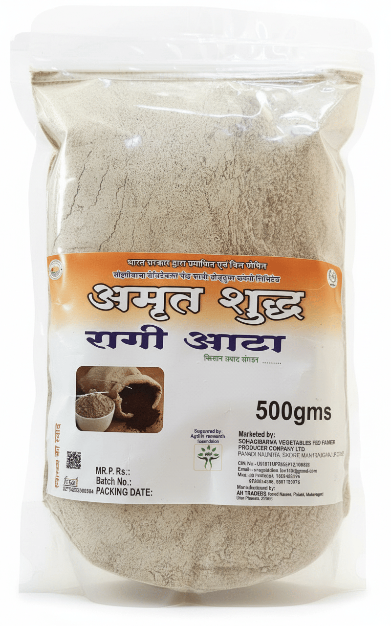 Amrit Shuddh Ragi Atta - Premium Finger Millet Flour, 500gms Pack