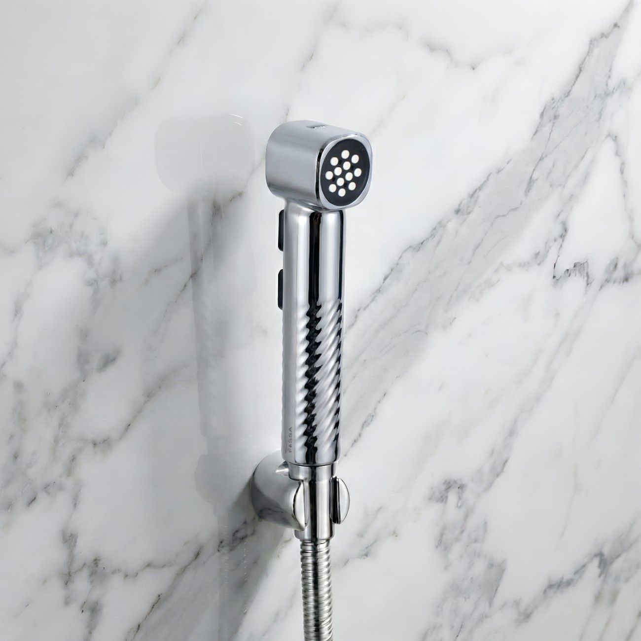 Rolex Silver ABS Health Faucet with 1 Meter 304-Grade SS Hose Pipe & Hook