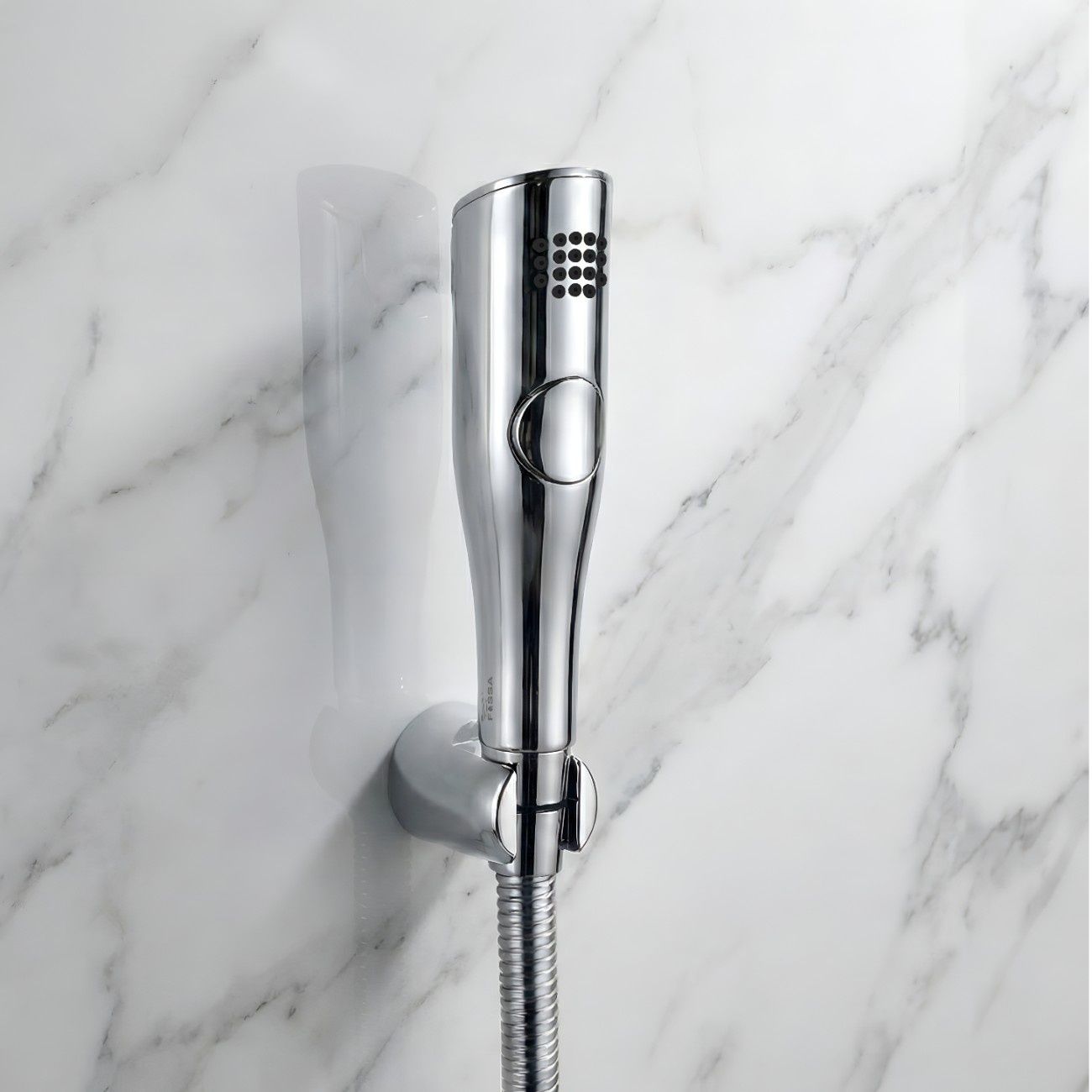 Italian Silver ABS Health Faucet with 1 Meter 304-Grade SS Hose Pipe & Hook