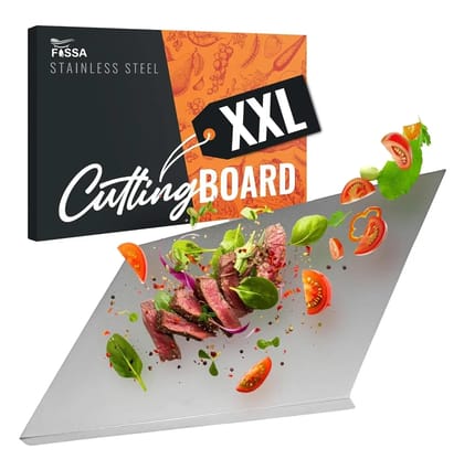 Fossa 15.5"x12"x1" Extra Large Stainless Steel Cutting Board (Silver)