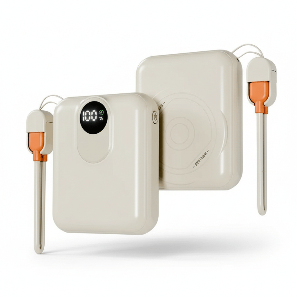 Lapcare Life 10000mAh Pocket Power Bank With 15W Mag-Safe Charging & Type C , Lightning cable (LOX-230)