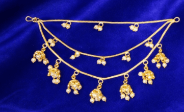  Beautiful Layered Gold-Tone Chain with Delicate Jhumka Charms.