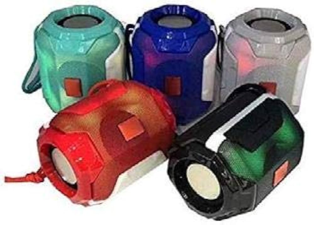  Super Bass Splash-Proof Bluetooth Speaker with Inbuilt Mic, USB, TF Card and AUX Slot Easily Connect with All Bluetooth Enabled Devices (RandomCOLOURr)