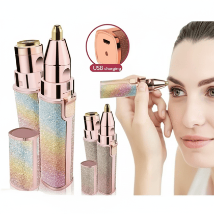 2 in 1 Rainbow Blowless Painless Face Hair Removal Machine for Women Upper lip, Eyebrow Hair, Chin Hair Epilator Hair Remover Trimmer for Women