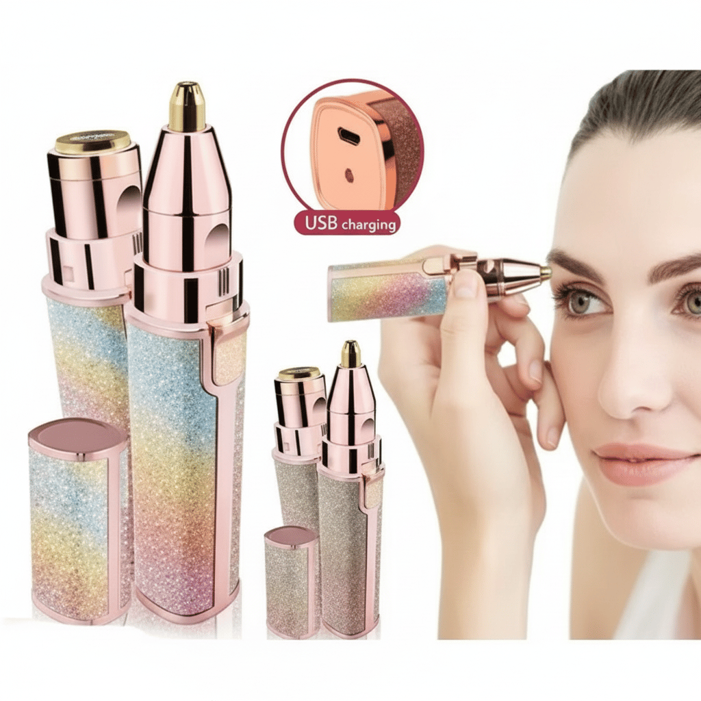 2 in 1 Rainbow Blowless Painless Face Hair Removal Machine for Women Upper lip, Eyebrow Hair, Chin Hair Epilator Hair Remover Trimmer for Women