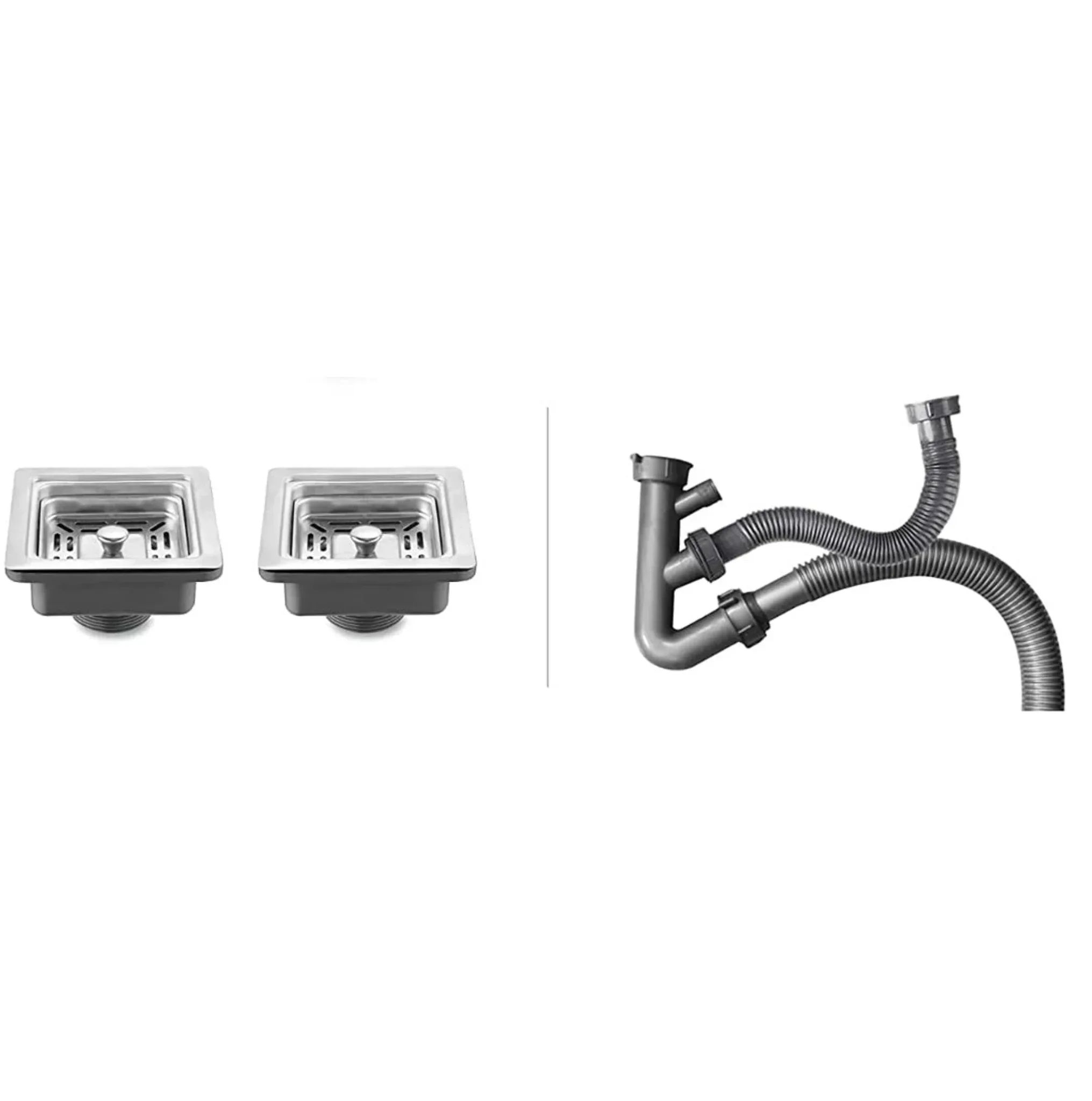 Silver Coupling Set For Double Bowl Kitchen Sink