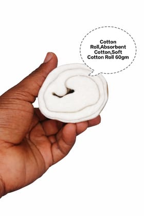 Cotton Roll, Absorbent Cotton, Soft Cotton Roll, Multipurpose Cotton Roll, Cotton Wool Roll 60gm/2piece