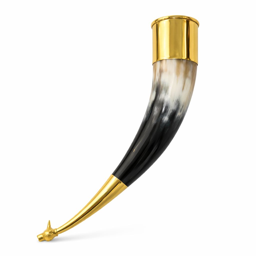 Black & white Abhishek Horn Shringi – Traditional Handmade Gaumukhi