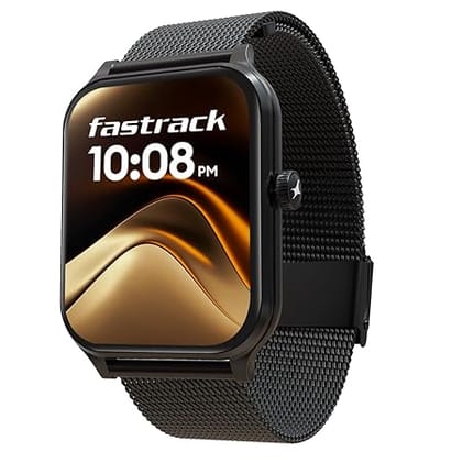 Fastrack New Limitless Classic|Large 1.91" Super UltraVU Display | Functional Crown | Highest 320x385 Pixel Resolution | SingleSync BT Calling (Black Mesh)