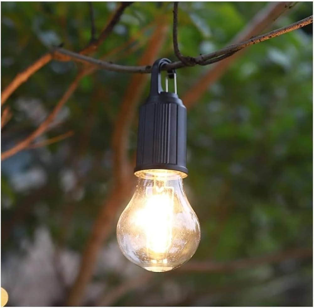 Solar Tent Camping Light Bulb Rechargeable Portable LED Camping Lantern3 Lighting Modes Tungsten Light Tent Lamp with Clip Hook for Camping, Hiking, Backpacking, Emergency Outage