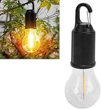 Solar Rechargeable Hooked Camping Light - 2025 New Solar Camp Tent Lights, Waterproof LED Camping Lantern, Outdoor Emergency Hanging Lights for Hiking Party