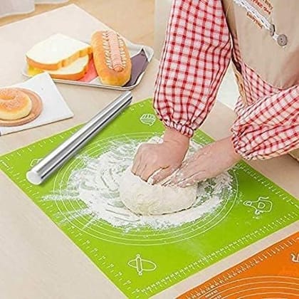  Roti Making Sheet | Non-Stick Silicon Reusable Pastry Fondant Dough Roti Chapati Rolling Baking Sheet mat with Measurements | Liner Heat ResiPE Atta Kneading Mat