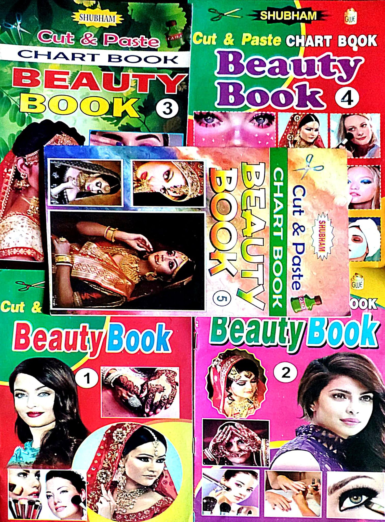 Shubham Cut & Paste Beauty Chart Book Set, 5 Books Collection, Art and Craft Activity Books [Paperback] [Oct 30, 2024] mahamaya publication