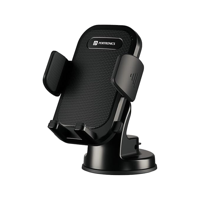 Portronics Clamp M4 Car Phone Holder Stand with 360 Degree Rotation