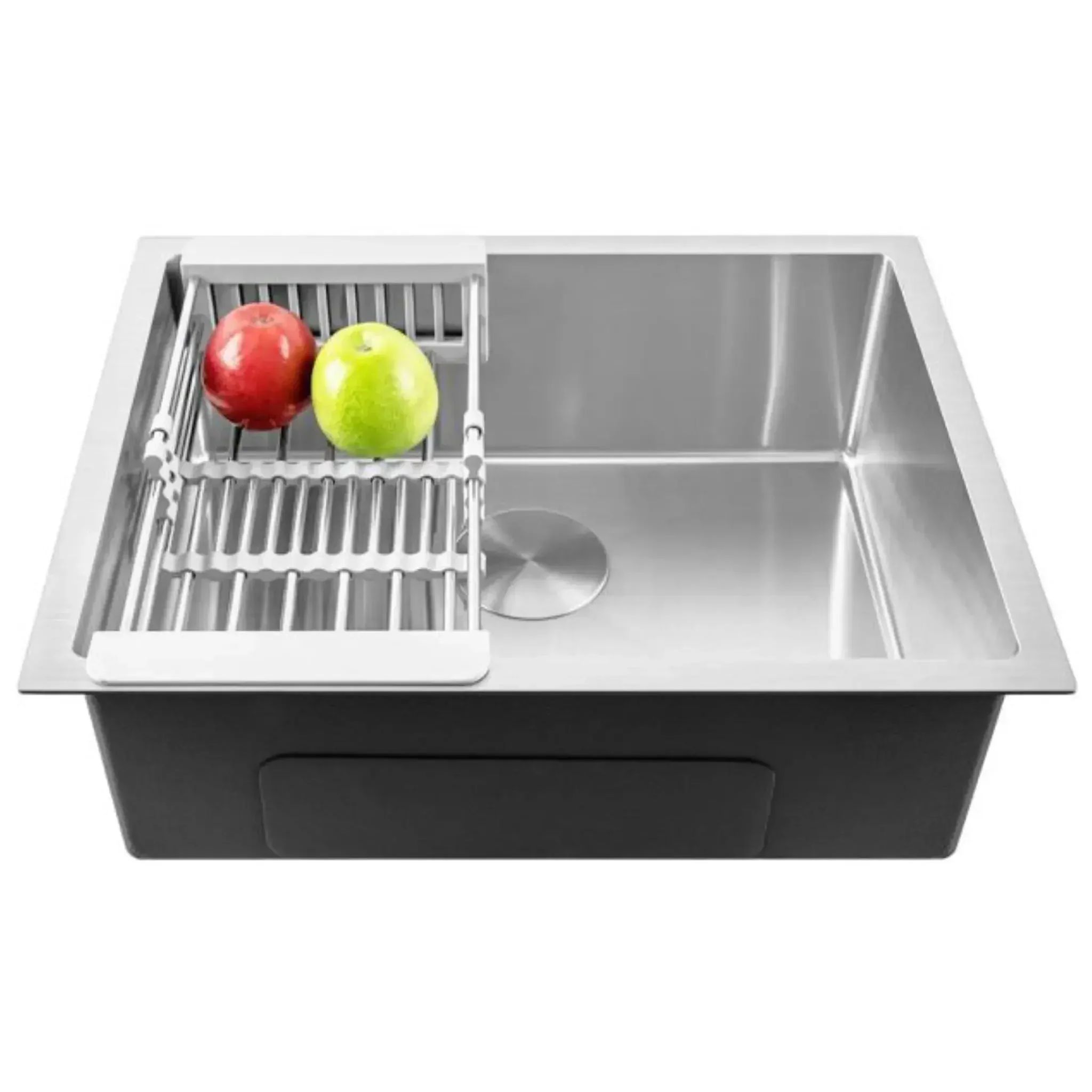 Classic silver Handmade (22 x 18 x 9) Stainless Steel Single Bowl Round Kitchen Sink