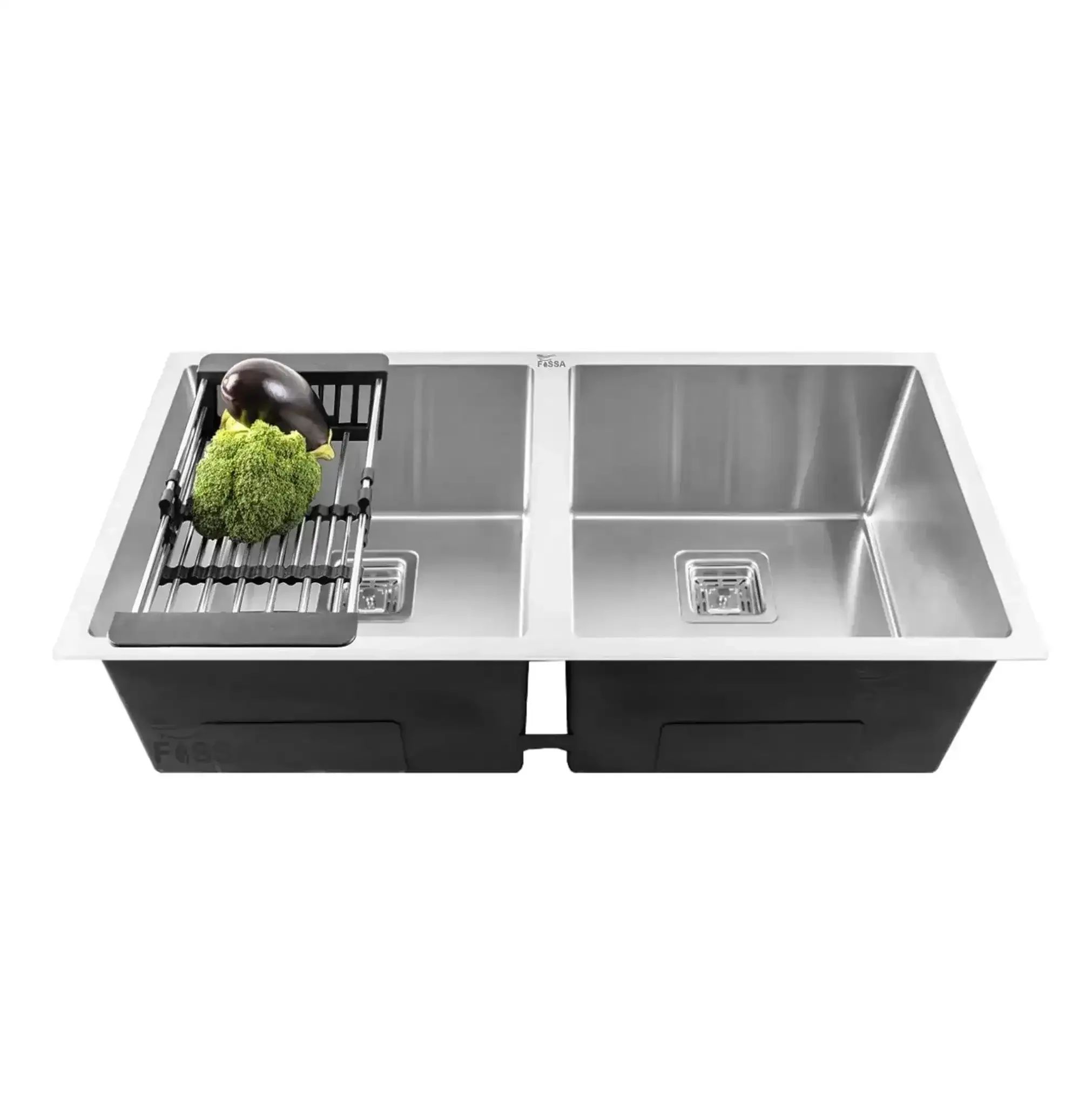 Classic Handmade (32 x 18 x 10) Inch Double Bowl Silver Stainless Steel Kitchen Sink