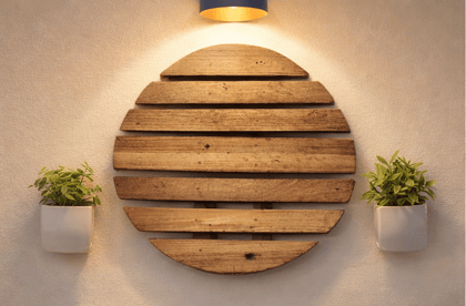 Wooden Slat Trivet Round Heat Resistant Pot Holder