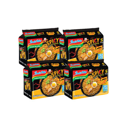Indomie  Instant Noodles MI Goreng Spicy Curry Flavor Family Pack (5's combo) (90g Each), Non-Vegetarian, Authentic Indonesian Flavor, Quick and Easy Meal, Spicy Savory Stir-Fried Noodles (Pack of 20)